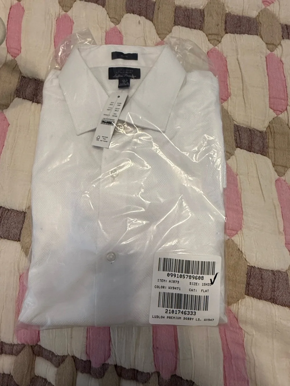 J. Crew Men’s Ludlow Premium Dobby 100% Cotton Button Down Dress Shirt NWT XL